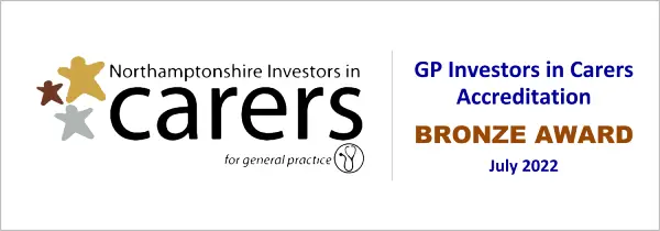 GP investors in carers accreditation Bronze Award July 2022